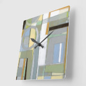 Kleurrijke Abstracte geometrische vormen Vierkante Klok (Hoek)