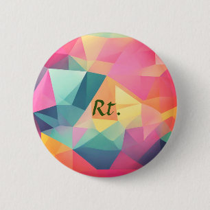 Kleurrijke abstracte geometrische vormen voegen le ronde button 5,7 cm