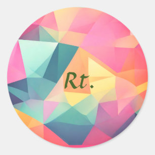 Kleurrijke abstracte geometrische vormen voegen le ronde sticker