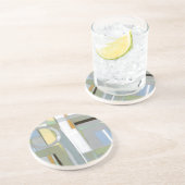 Kleurrijke Abstracte geometrische vormen Zandsteen Onderzetter (Zijkant)