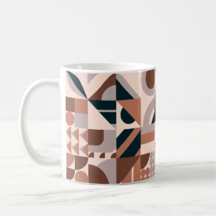 Kleurrijke abstracte geometrische vormmozaïekbackg koffiemok