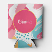 Kleurrijke Abstracte gepersonaliseerde Blikjeskoeler (Voorkant)