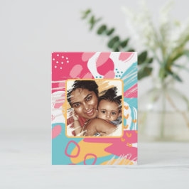 Kleurrijke Abstracte gepersonaliseerde foto Briefkaart
