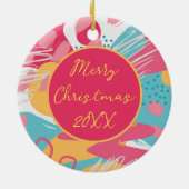 Kleurrijke Abstracte gepersonaliseerde Keramisch Ornament (Achterkant)