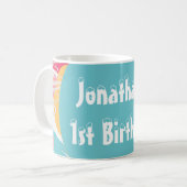 Kleurrijke Abstracte gepersonaliseerde Koffiemok (Voorkant links)