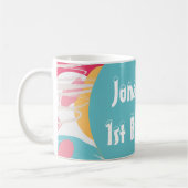 Kleurrijke Abstracte gepersonaliseerde Koffiemok (Links)