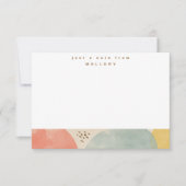 Kleurrijke Abstracte Gepersonaliseerde Naam Nota K Bedankkaart (Voorkant)