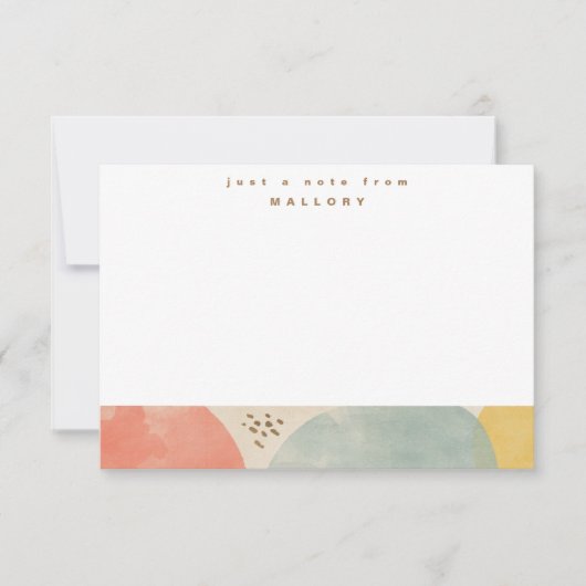 Kleurrijke Abstracte Gepersonaliseerde Naam Nota K Bedankkaart (Voorkant)