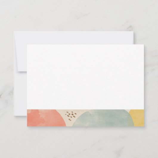 Kleurrijke Abstracte Gepersonaliseerde Naam Nota K Bedankkaart (Achterkant)