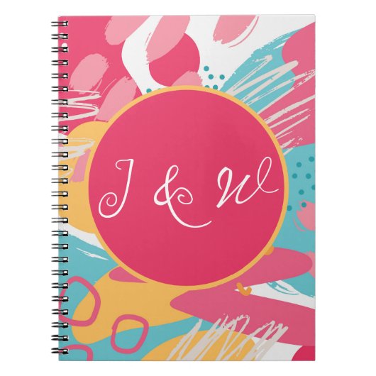 Kleurrijke Abstracte gepersonaliseerde Notitieboek (Voorkant)