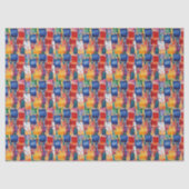 Kleurrijke Abstracte Geschilderde Vierkanten Tissuepapier (Voorkant)