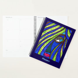 Kleurrijke Abstracte Gezichtplanner Planner