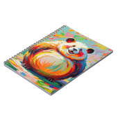 Kleurrijke abstracte gigantische beer panda art de notitieboek (Linkerzijde)
