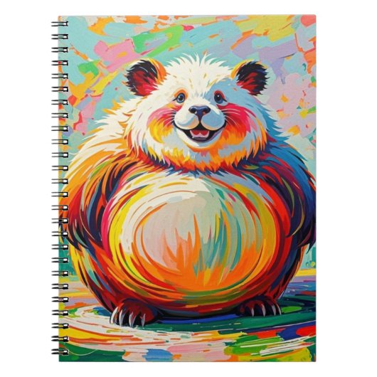 Kleurrijke abstracte gigantische beer panda art de notitieboek (Voorkant)