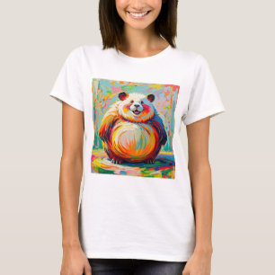 Kleurrijke abstracte gigantische beer panda art de t-shirt
