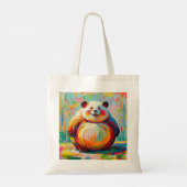 Kleurrijke abstracte gigantische beer panda art de tote bag (Achterkant)