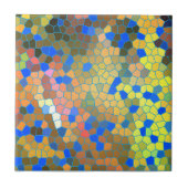 Kleurrijke Abstracte Glas in lood kunst Tegeltje (Voorkant)