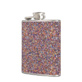 Kleurrijke Abstracte Glitter Textuur Warme Tonen Heupfles (Links)