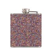 Kleurrijke Abstracte Glitter Textuur Warme Tonen Heupfles (Achterkant)