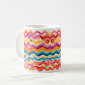 Kleurrijke Abstracte Golf Koffiemok (Voorkant links)