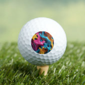 Kleurrijke Abstracte Golfbal Golfballen (Insitu Shirt)