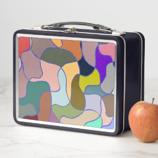 Kleurrijke Abstracte Golfpatroon Metalen lunchbox