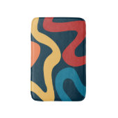 Kleurrijke abstracte golven badmat (Voorkant Verticaal)