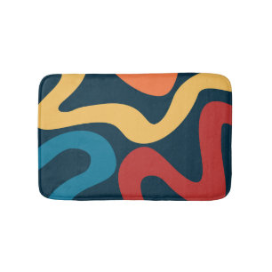 Kleurrijke abstracte golven badmat