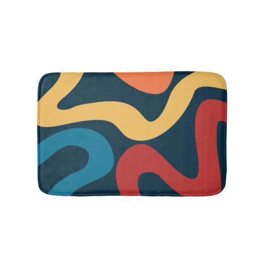 Kleurrijke abstracte golven badmat (Voorkant)