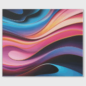 Kleurrijke Abstracte golven Cadeaupapier (Vlak)