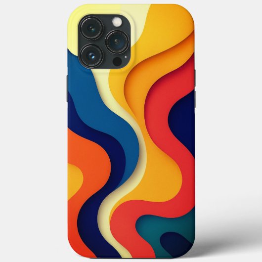 Kleurrijke Abstracte golven Case-Mate iPhone Case (Achterkant)