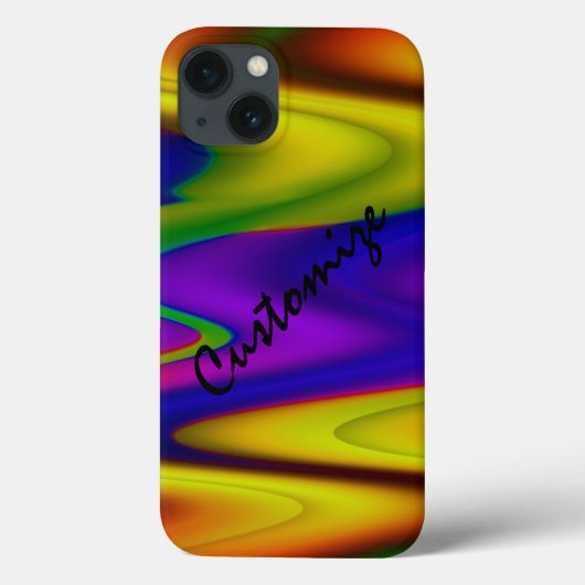 Kleurrijke Abstracte golven Case-Mate iPhone Case (Achterkant)