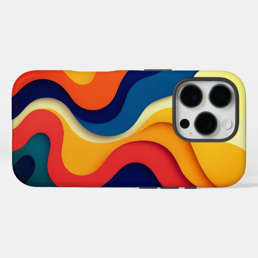 Kleurrijke Abstracte golven Case-Mate iPhone Case (Achterkant (horizontaal))