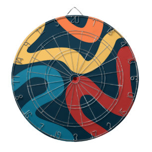 Kleurrijke abstracte golven dartbord
