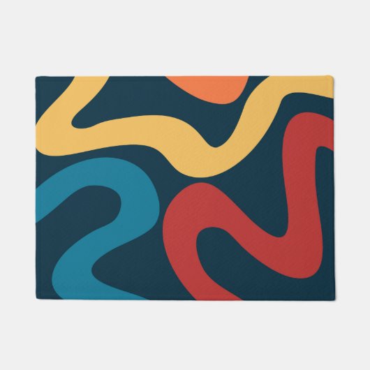 Kleurrijke abstracte golven deurmat (Voorkant)