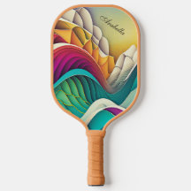  Kleurrijke abstracte golven en bergen