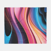 Kleurrijke Abstracte golven Fleece Deken (Voorkant (Horizontaal))