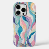 Kleurrijke Abstracte golven in zachte pastels Case-Mate iPhone Case (Achterkant)