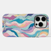 Kleurrijke Abstracte golven in zachte pastels Case-Mate iPhone Case (Achterkant (horizontaal))