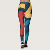 Kleurrijke abstracte golven leggings (Achterkant)