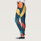 Kleurrijke abstracte golven leggings (Links)
