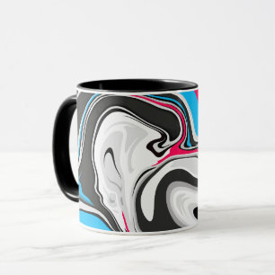 Kleurrijke Abstracte Golven met Fel Contrasten Mok