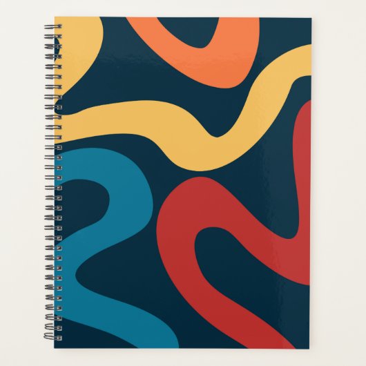 Kleurrijke abstracte golven planner (Voorkant)