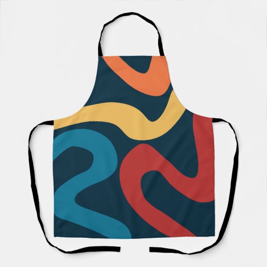 Kleurrijke abstracte golven schort (Voorkant)