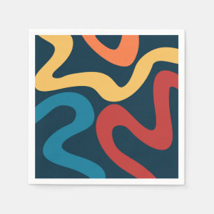 Kleurrijke abstracte golven servet