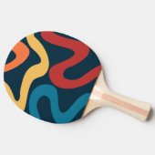 Kleurrijke abstracte golven tafeltennisbatje (Zijkant)