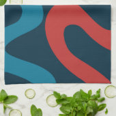 Kleurrijke abstracte golven theedoek (Gevouwen)