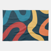 Kleurrijke abstracte golven theedoek (Horizontaal)