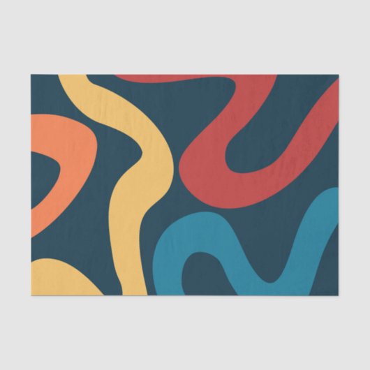Kleurrijke abstracte golven tissuepapier (Voorkant)