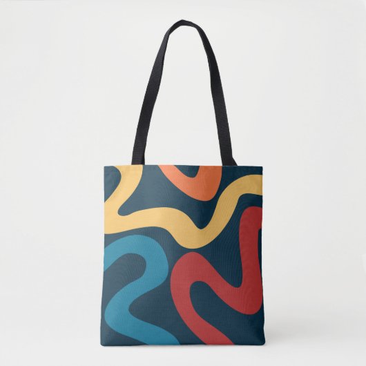 Kleurrijke abstracte golven tote bag (Voorkant)